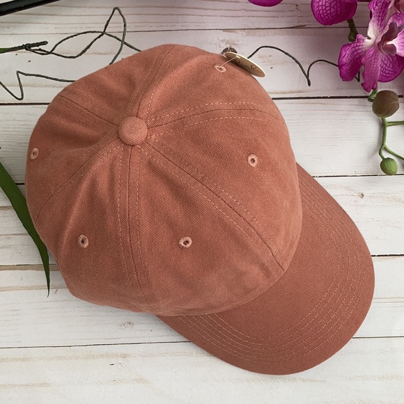 Coral Color Acid Washed Baseball Cap - Picture 2 of 5